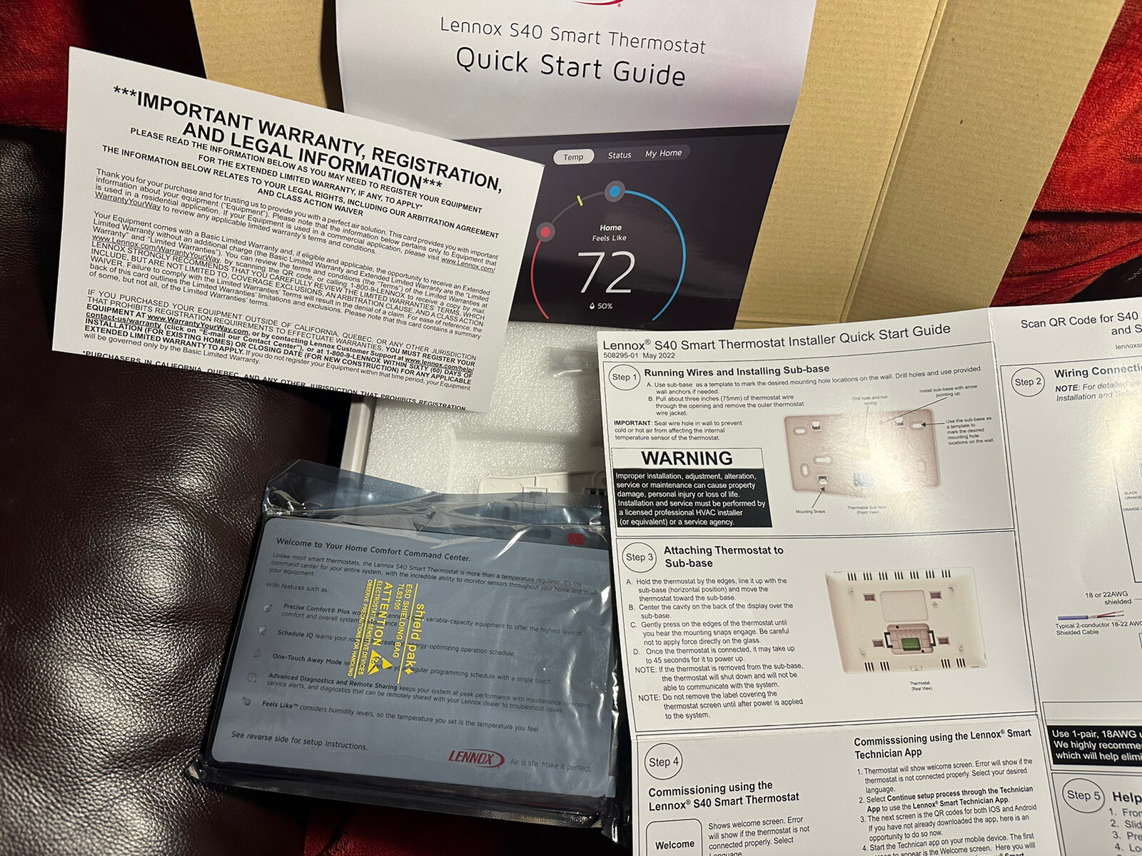 2025 Lennox 22V24 iComfort S40 Ultra Smart Thermostat NEW Replaces 10F81 & S30