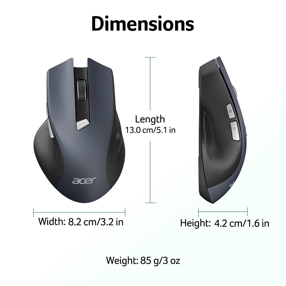 Wireless Mouse for Laptop, 2.4GHz Computer Mouse 3 Adjustable DPI Office Cord...