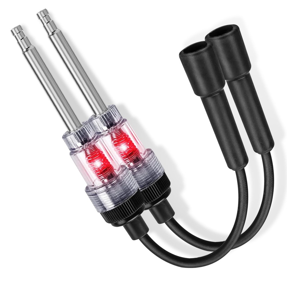 Kewucn 2 Pcs Inline Spark Plug Tester, Engine Ignition 2 PCS, black