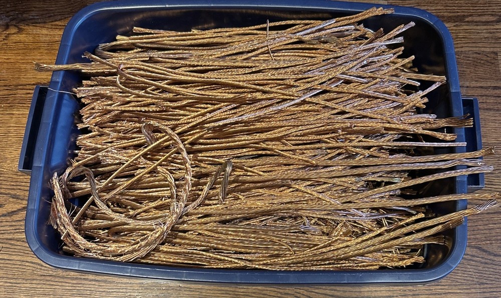 50 POUNDS BARE BRIGHT COPPER #1 STRIPPED BARE  WIRE.