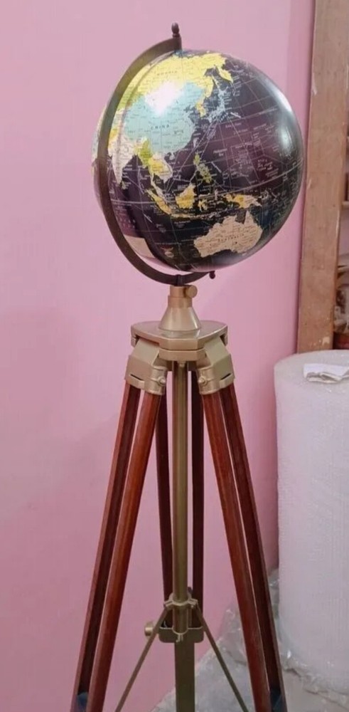 World Map Globe With Tripod Stand World Authentic Adjustable Modern Map Globe