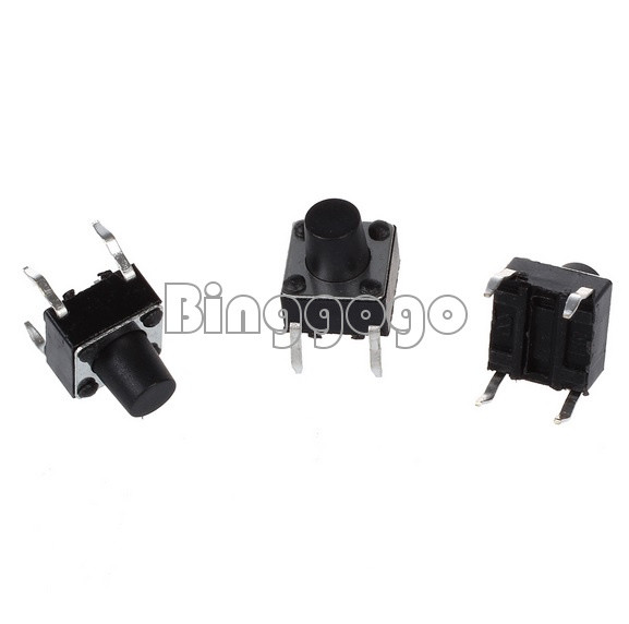 100pcs DIP-4 6x6x7mm tactile push button switch tact switch 4-pin