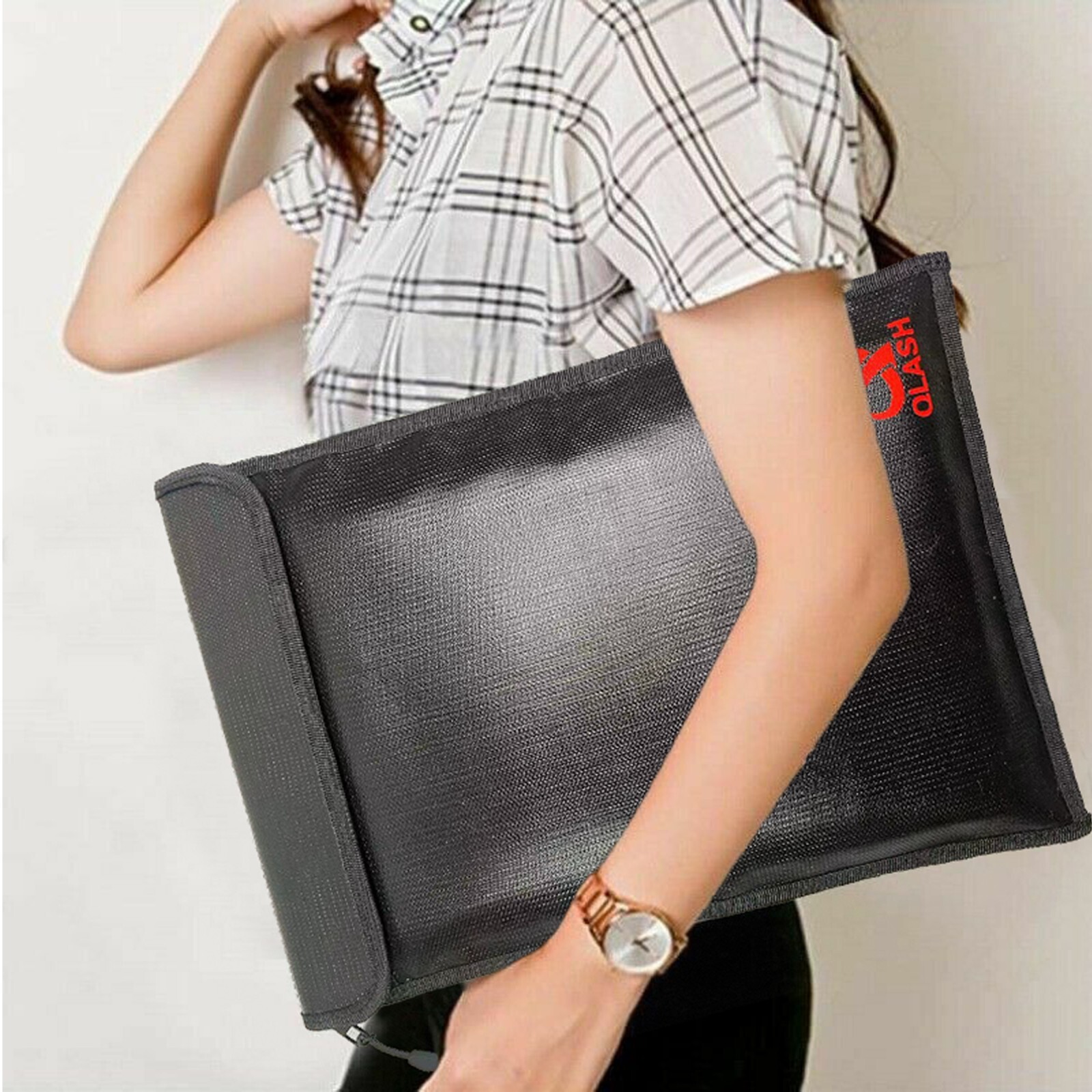 Fireproof Document Bag 15”x 11” X-Large Upgrade Money Bag Fire Safe Storage NEW