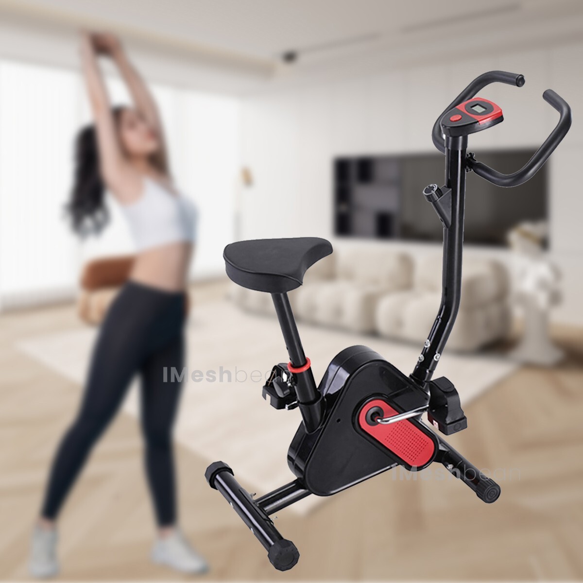 Exercise Bike Stationary Bicycle Cycling Fitness Cardio Home Workout Gym + LCD