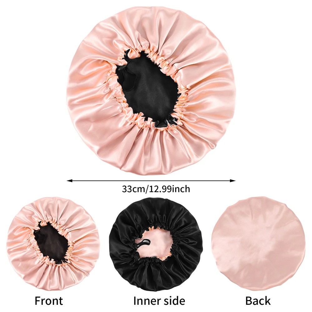 2 Pack Satin Bonnet Silk for Sleeping, Double Layer Adjustable S