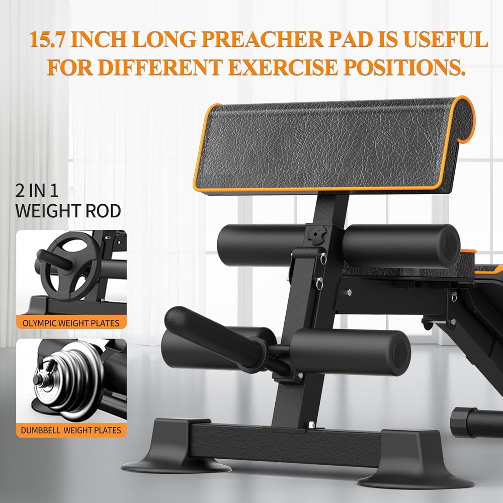Adjustable Weight Bench Multi-Function Workout Bench for Home Gym,Foldable Incli
