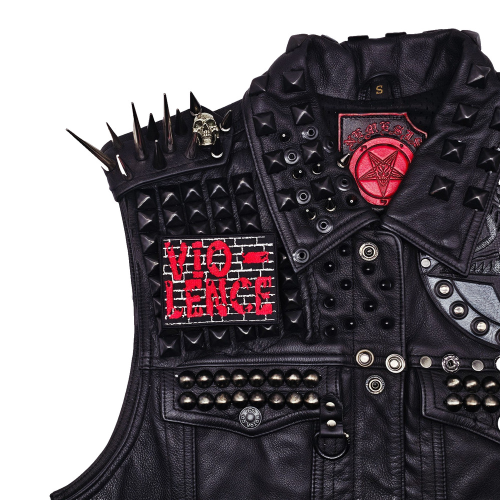 VIO-LENCE RED LOGO (squared border) EMBROIDERED PATCH