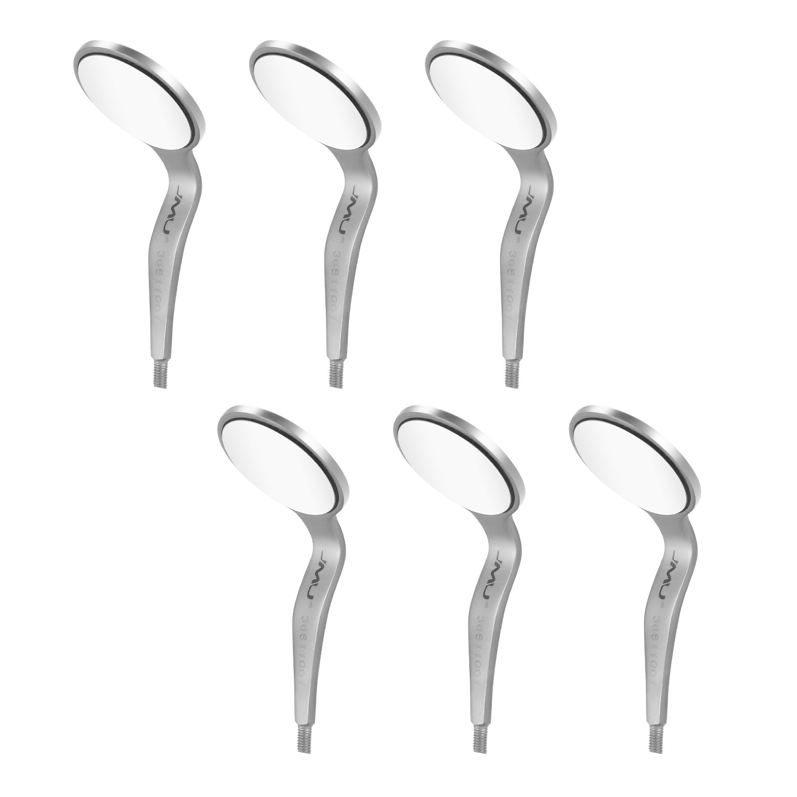 JMU 6pcs Mouth Mirror Heads Double Sided Front Surface Cone Socket #5, No Handle