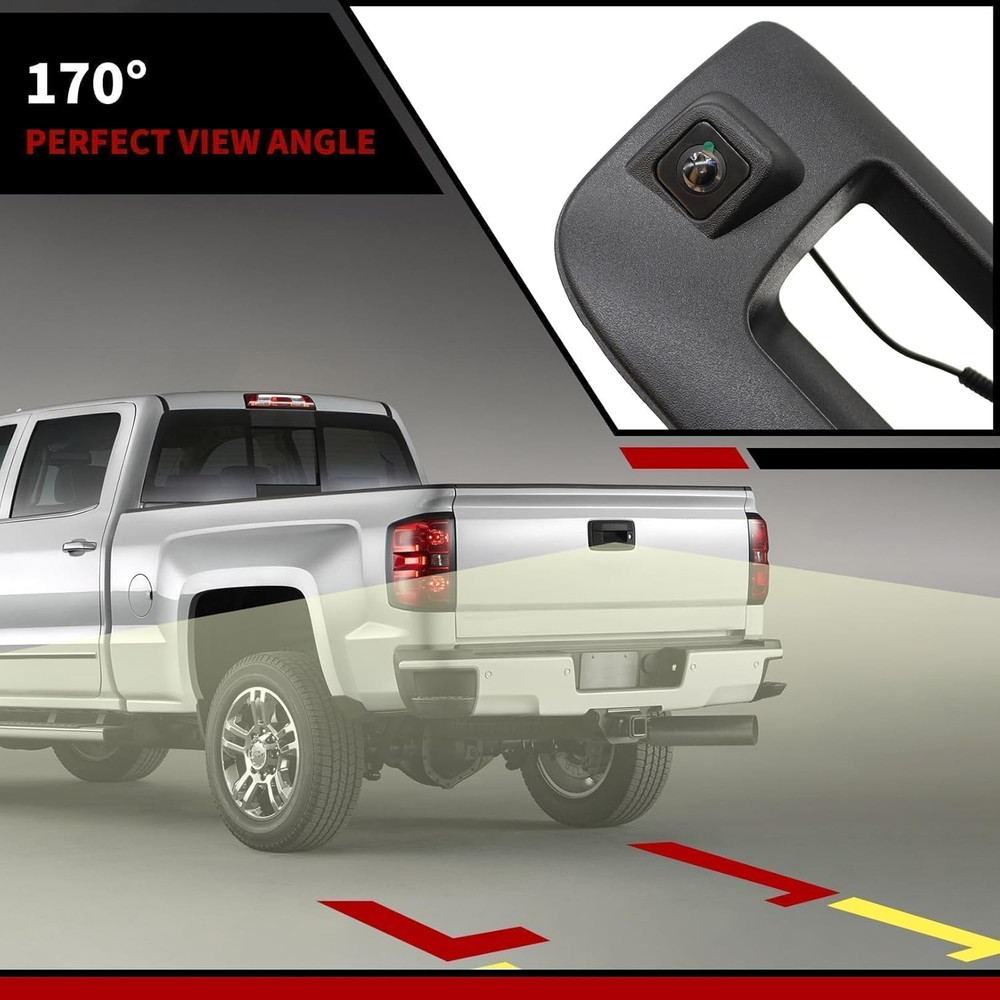 Rear View Tailgate Handle Camera Compatible with 2007-2014 Silverado/Sierra 1500