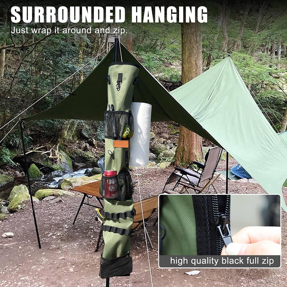600D Camping Hanging Organizer Wrap-Around & Expandable Storage for Camp Kitchen