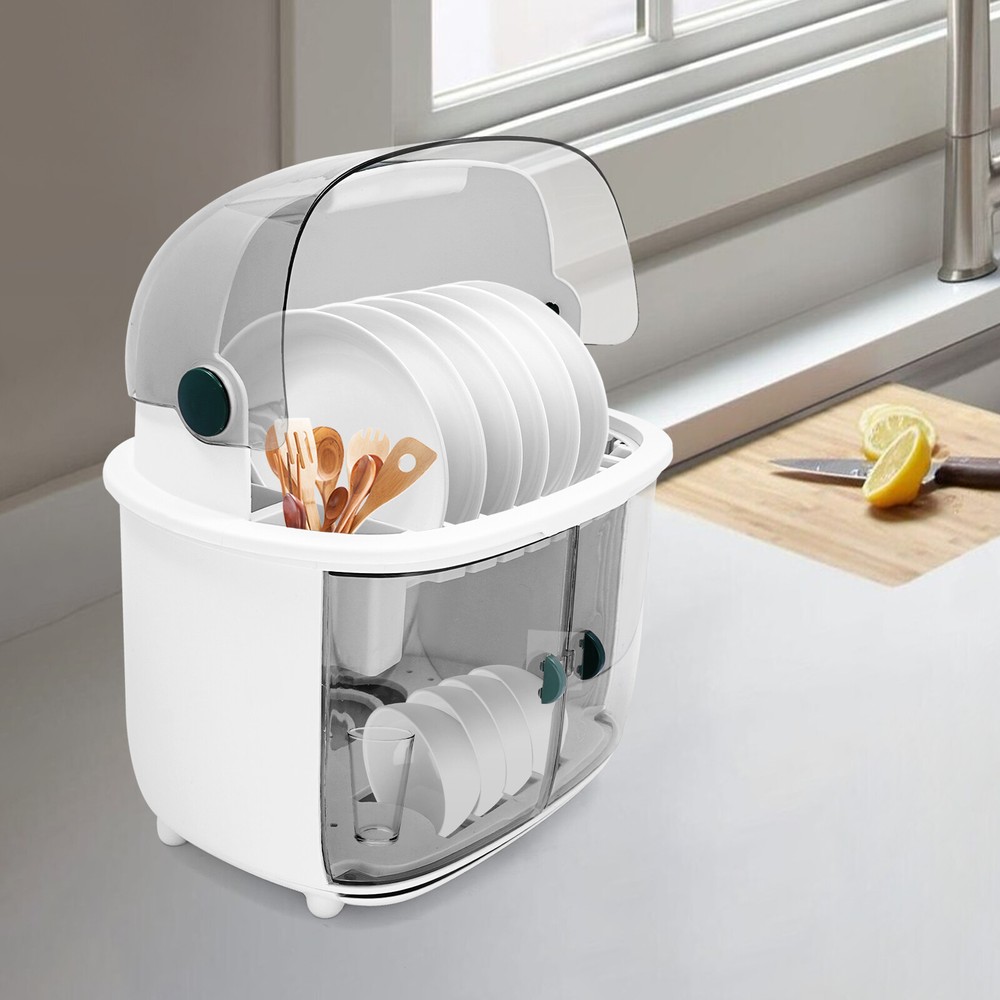 2 Tier Plastic Drying Rack for Kitchen, Countertop 2-tier Dish Drying Rack