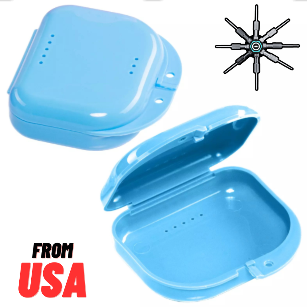 Retainer Case, Denture Storage Box, Mouthguard Container, Dental Aligner Case