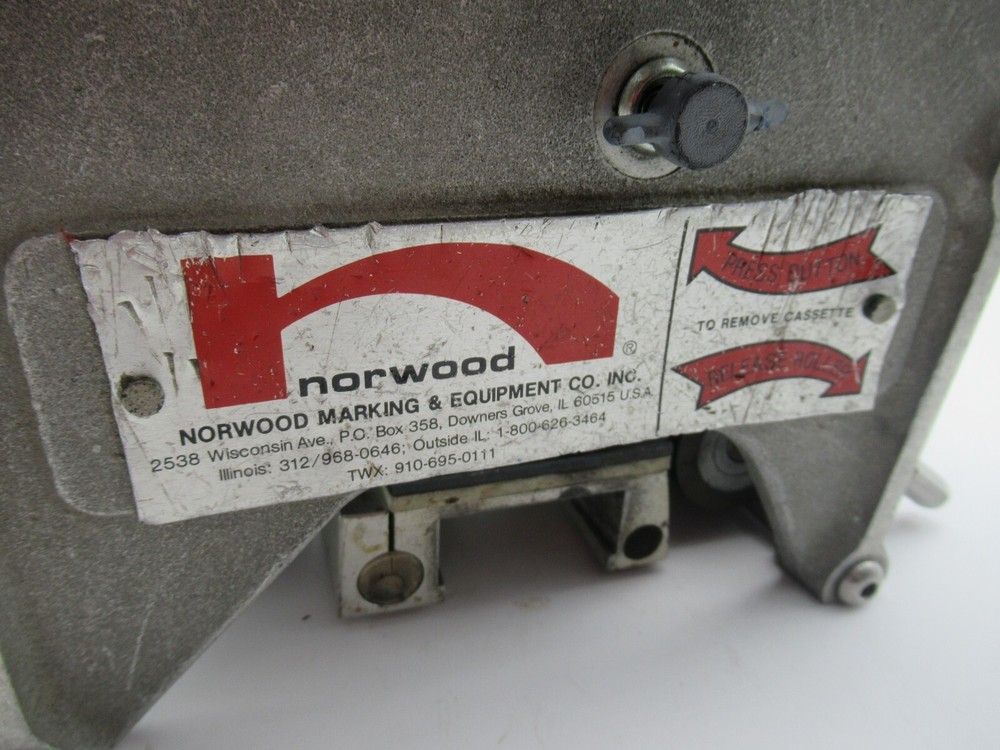 Norwood 812-1 Hot Stamp Coder W Front Plate & Handle READ *Parts Only*