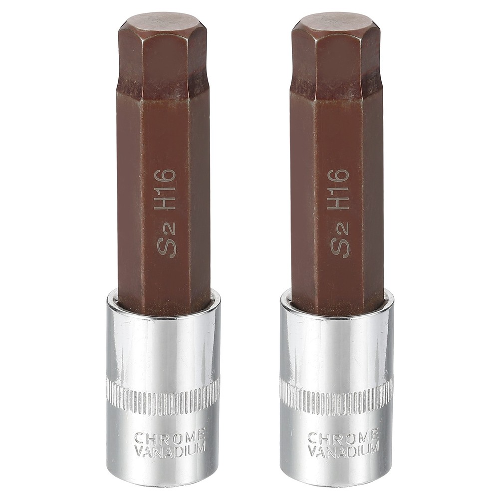 2Pcs Hex Bit Socket H16 1/2" Drive 4" Length S2 Steel Long Bit CR-V Socket