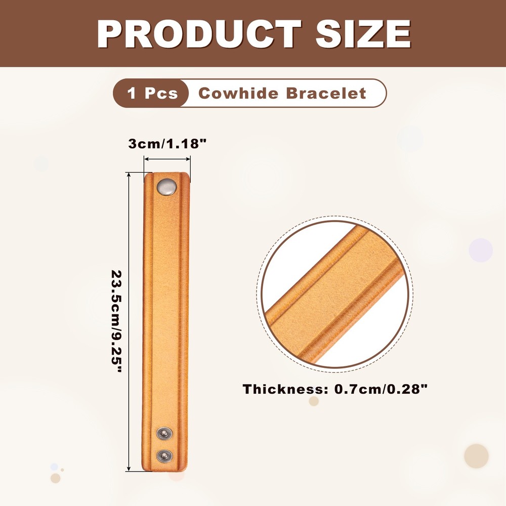 Plain Leather Bracelets Buckle Bangle,Yellow Retro Stamping Bracelets