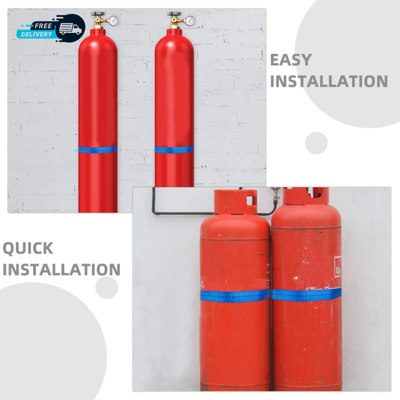 Adjustable Propane Tank Holder Bracket Wall Mounted with High-Strength Strap