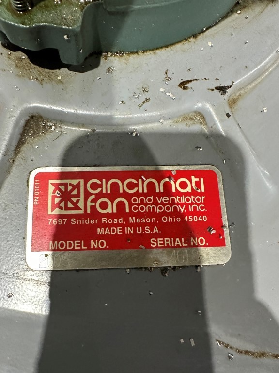 CINCINNATI FAN 200S 2HP DUST COLLECTOR - Barrel Mounted