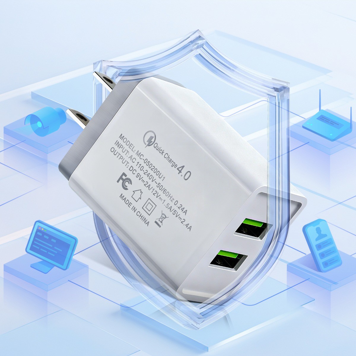 USB Wall Charger Dual Port USB Cube Power Adapter Charger Plug Block ...