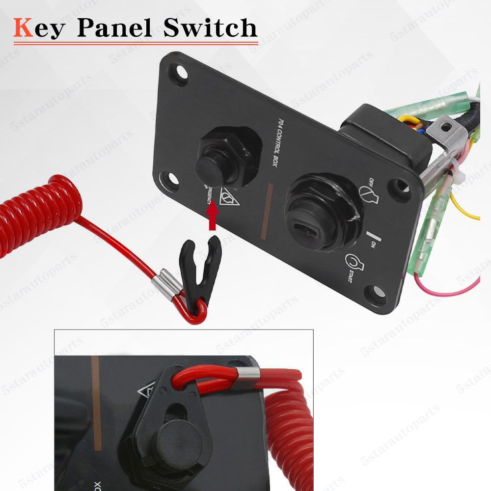 NEW Outboard Single Engine Key Switch Assembly Panel Fits Yamaha 704-82570-12-00