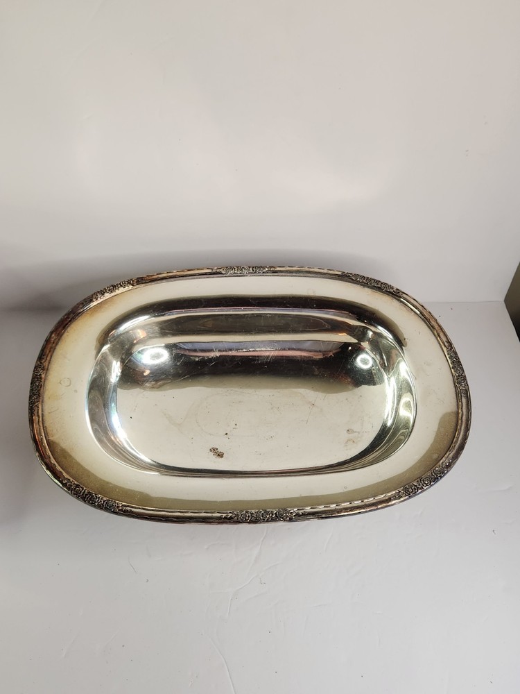 Vintage footed silverplate serving dish