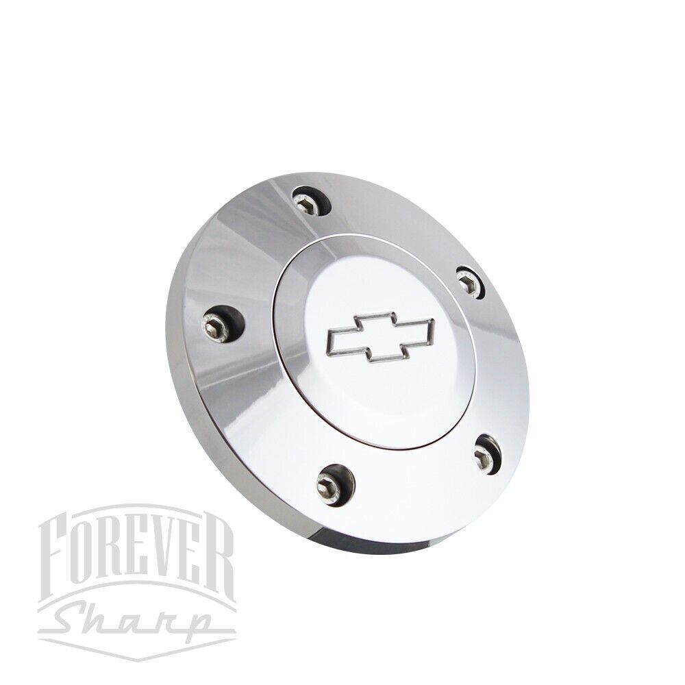 5 Hole Billet Steering Wheel Chevy Bowtie Engraved Horn Button Grant APC Pilot