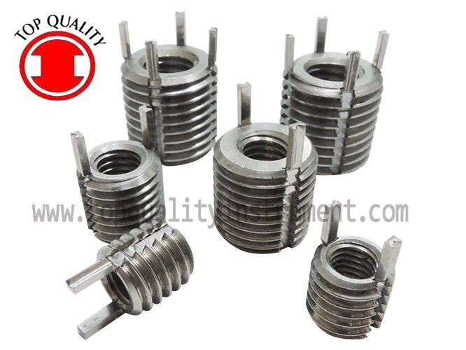 Key-Locking Thread Insert,thin wall, S.S /clean 3/8-16x.375 (1/4-20UNC) 5 pcs