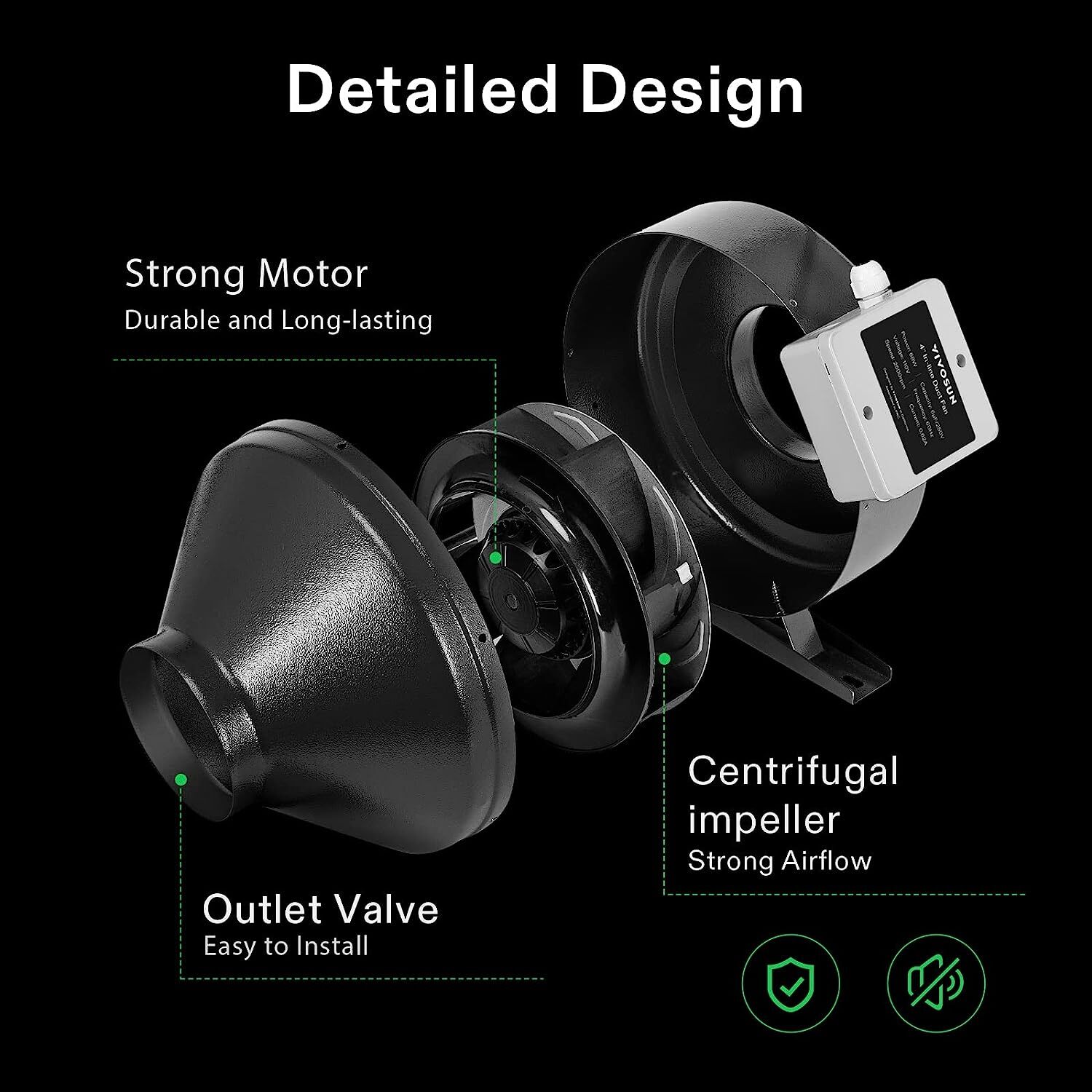 2-in-1 9x4FT Complete Grow Tent Kit,VS4000 LED Grow Light,8" 740CFM Inline Fan