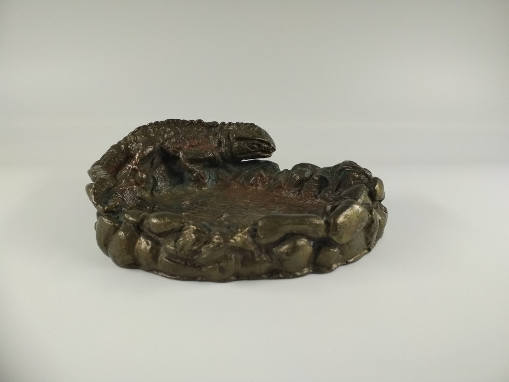 Lizard - salamander, Soviet bronze ashtray, *30