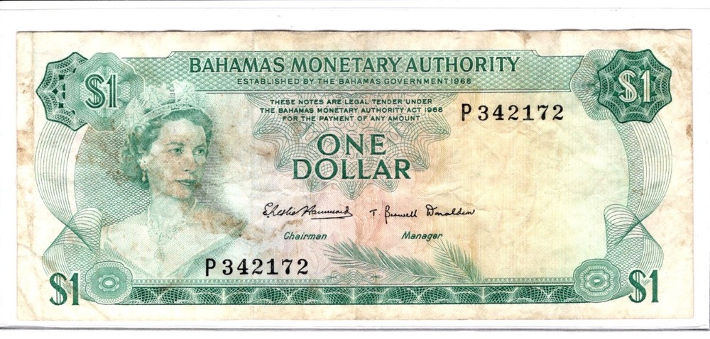 Bahamas Banknote 1 Dollar  1968  Circulated