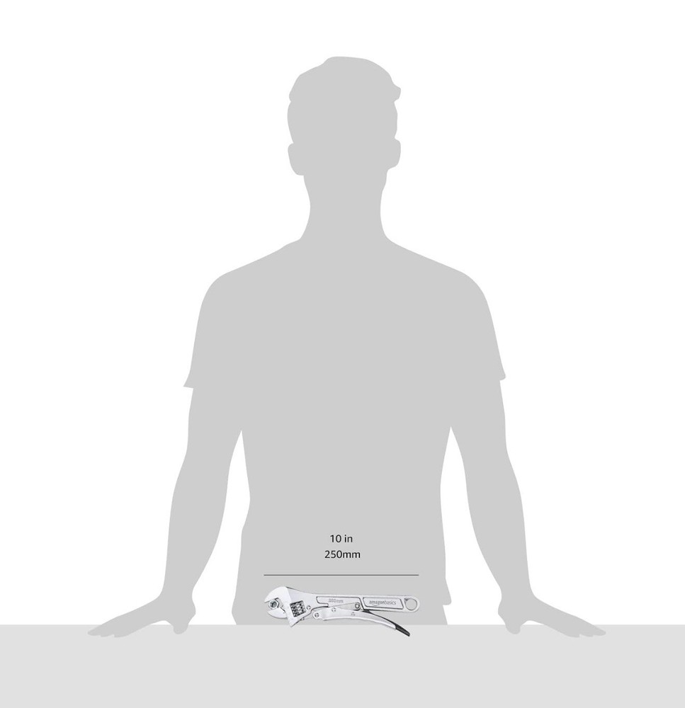 10 inch Locking Adjustable Wrench, Precision Machined, Rust Resistant