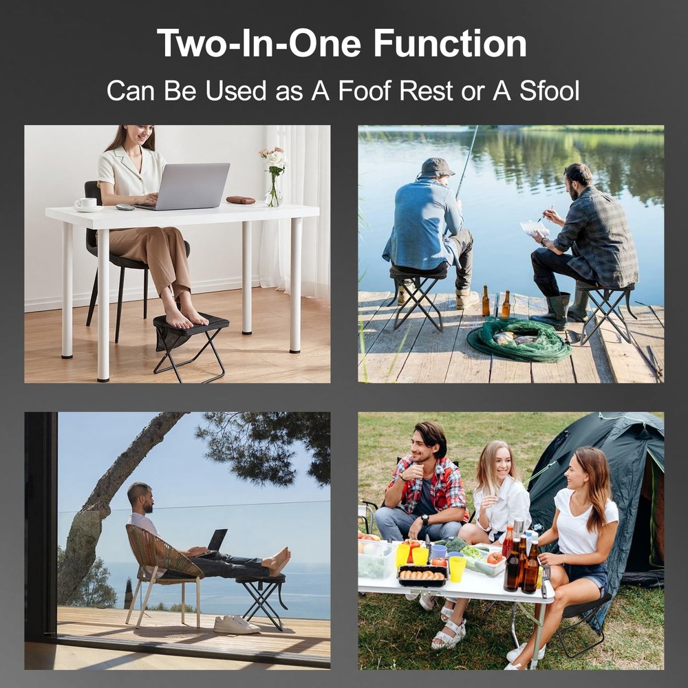 DZ Duozhan Portable Camping Stool - Foldable Backpack Stool 13" with 260lb Ca...
