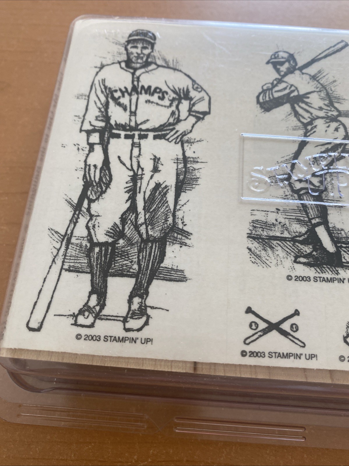 Take Me Out to the Ballgame Set of 6 Stampin Up Rubber Stamps Baseball