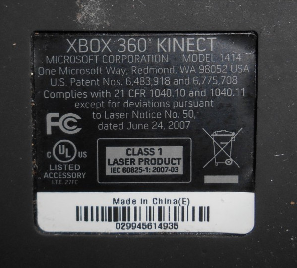 Microsoft Xbox 360 Kinect Connect Black Sensor Bar Camera Model 1414 Genuine OEM