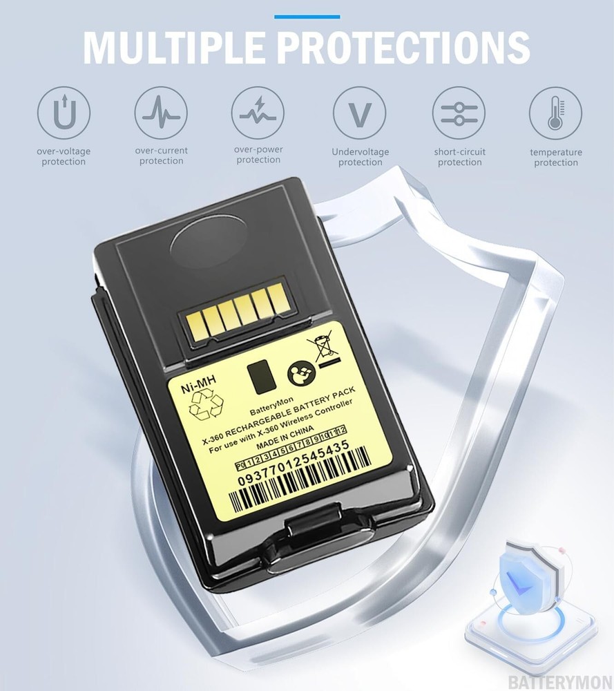 2 Battery Pack & Charger Dock For Microsoft Xbox 360 Wireless Controller Black