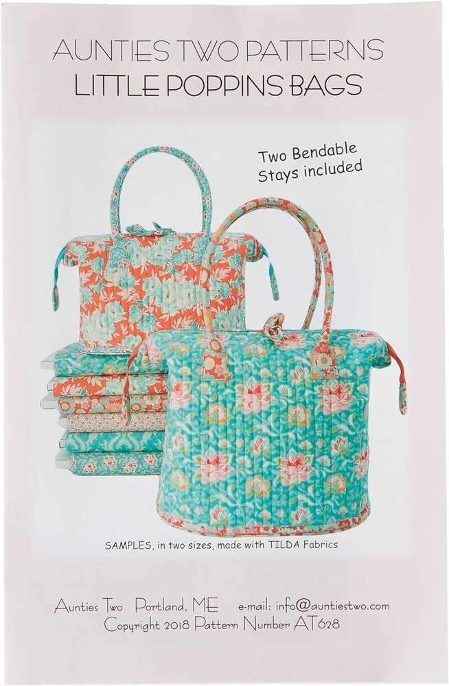 Poppins Bag Sewing Pattern With Pockets And Structural Stays In 2 Sizes