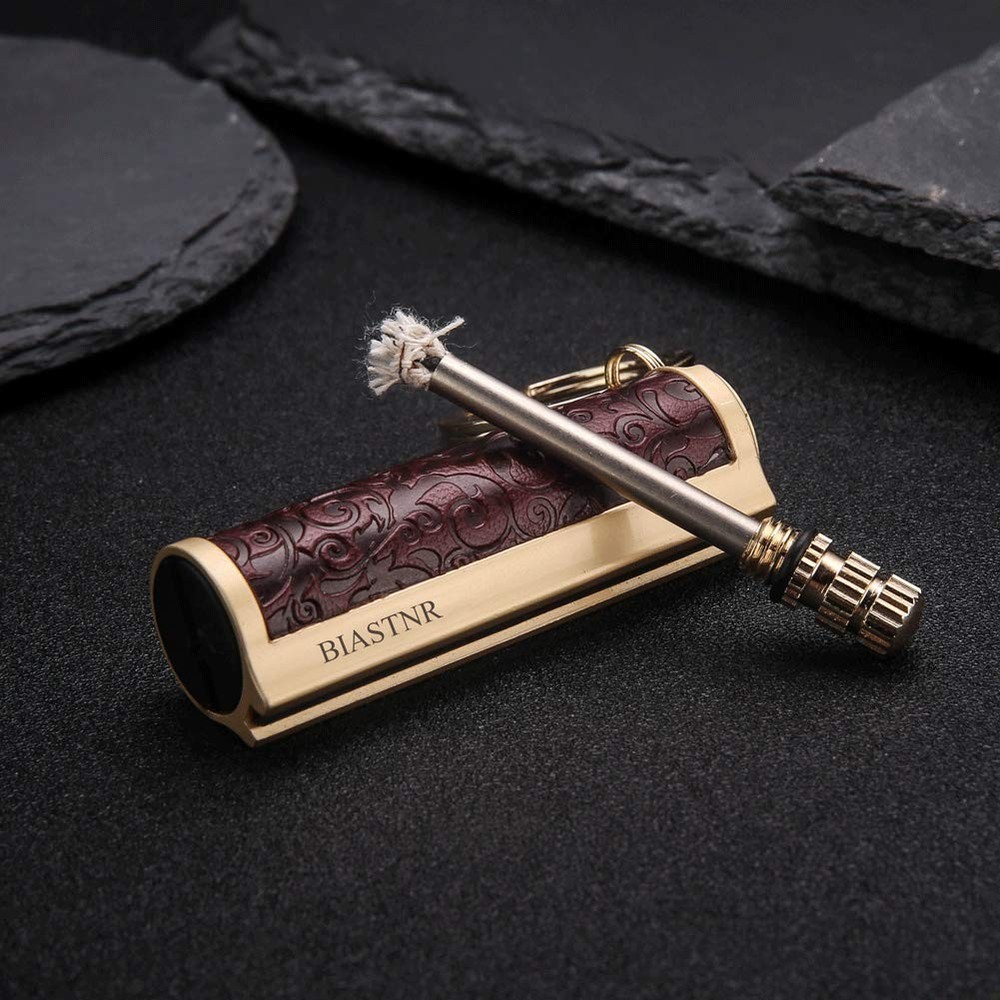 BIASTNR Permanent Match,Keychain Matchstick Fire Starter Medium, Dark Red