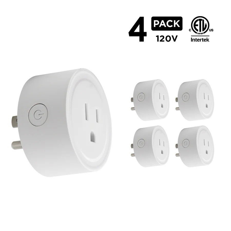 4 Pack Smart Plug, Wifi Mini Socket Outlet, Alexa Google Assistant Timer White
