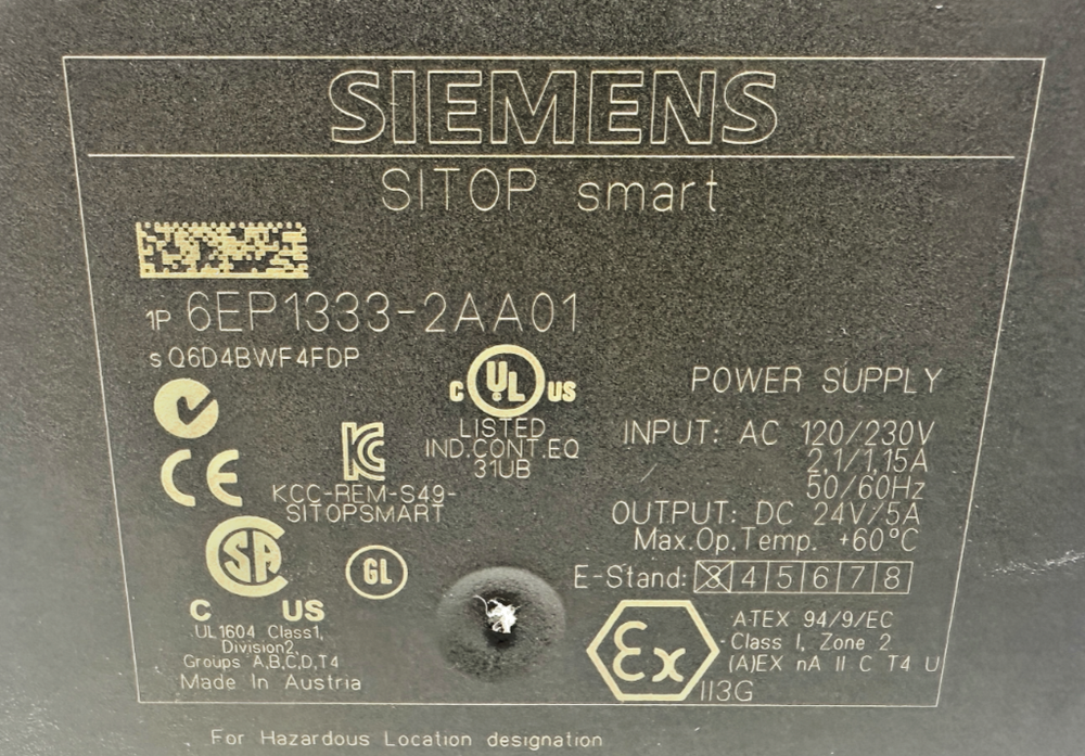 Siemens 6EP1333-2AA01 Power Supply