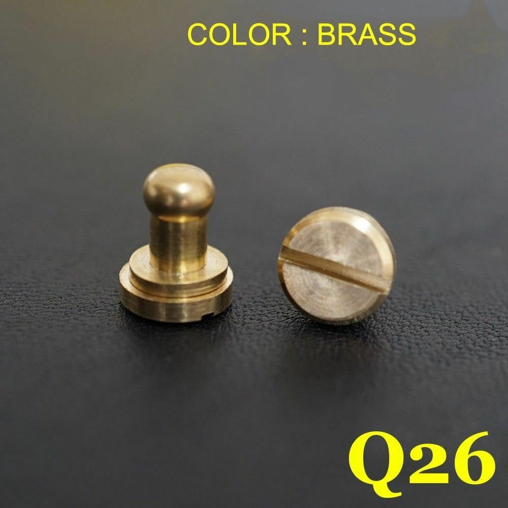 10pcs 5mm Stud Screw Round Head Solid Brass Nail Rivet Button Leathercraft diy