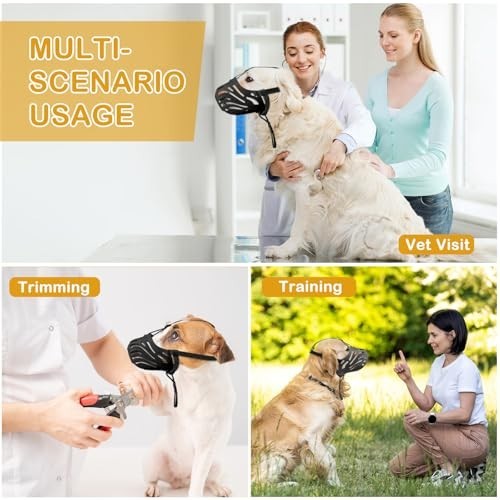 Soft Breathable Dog Muzzle, Adjustable Basket for Chewing & Biting Prevention, X