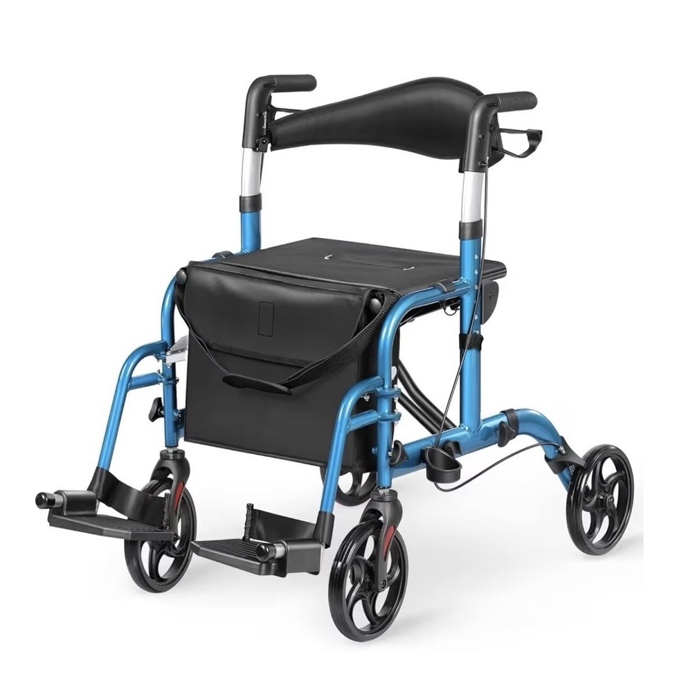 Liteleph -Rollator Walker - Adjustable Foldable, Removable Foot Rest ￼