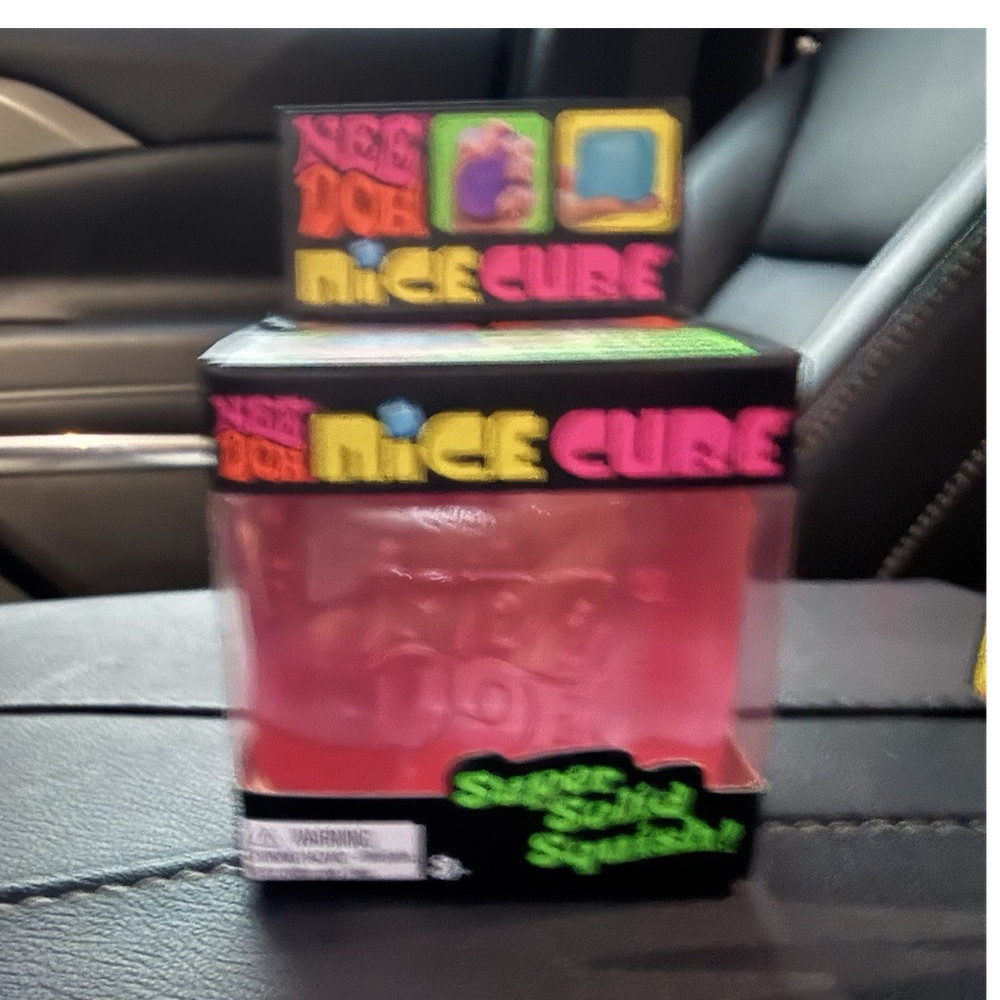 Nee Doh Nice Cube Super Solid Squish Squeeze Toy Pink Age Level 4-7