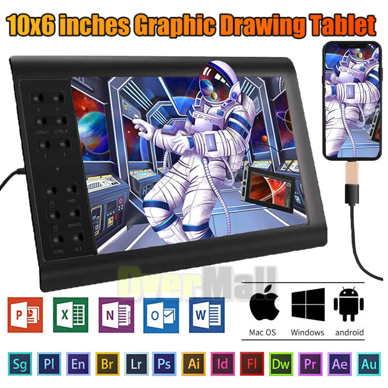 Digital Graphic Drawing Tablet with Screen Pen Display 12 Shortkey for Android