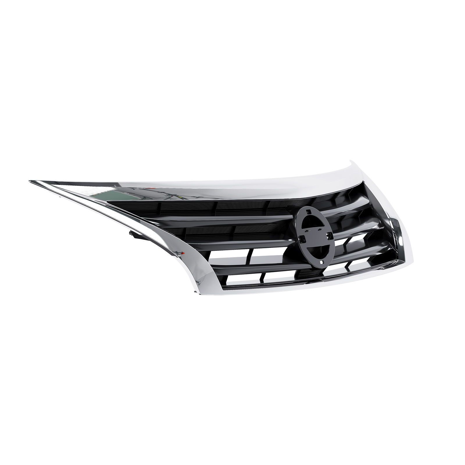 For Nissan Altima 2013 2014 2015 Front Bumper Upper Grille Black w/ Chrome Trim
