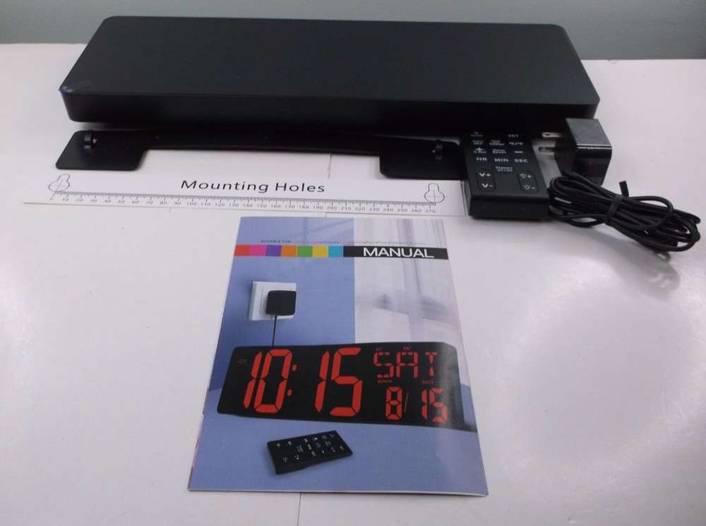 Digital Wall Clock Large Display with Time Date Temperature LED Digital New