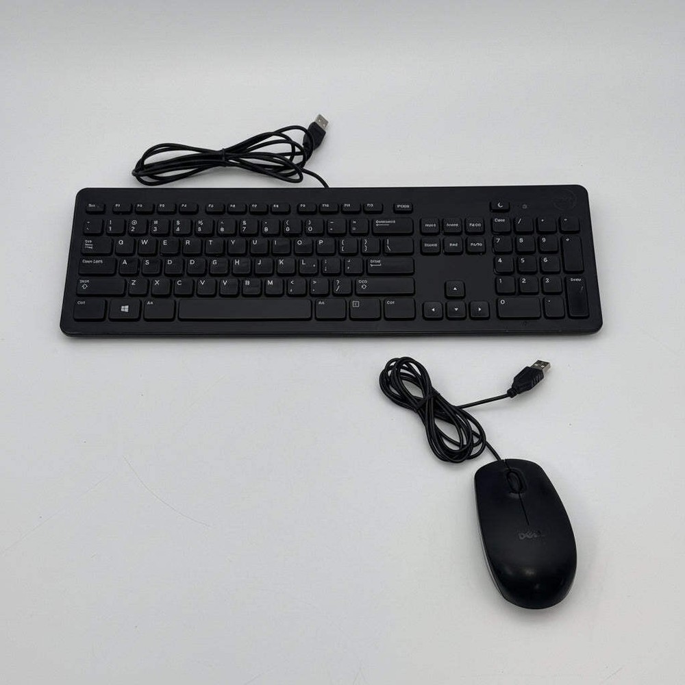 Dell Wired Keyboard & Mouse Slim Black Good Working Condition