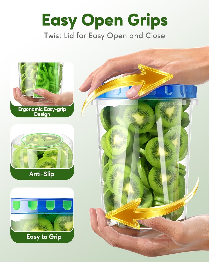 Canfanni 10 Pack-33oz Freezer Storage Containers Set, Plastic Large, 10Pack