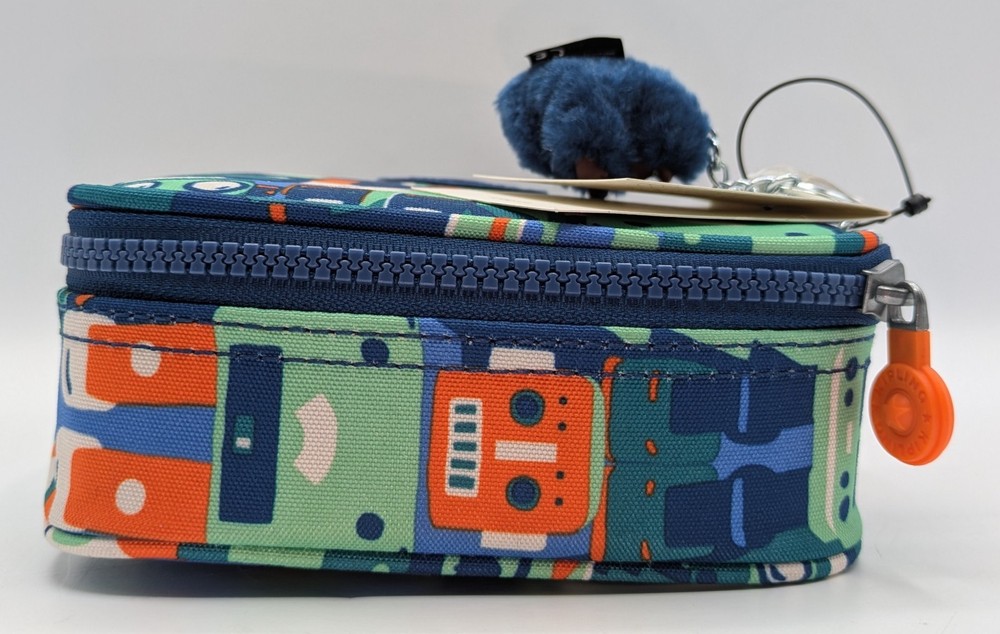 Kipling 100 Pens Printed Case Pencil Accessory ROBOT CAMO BLUE