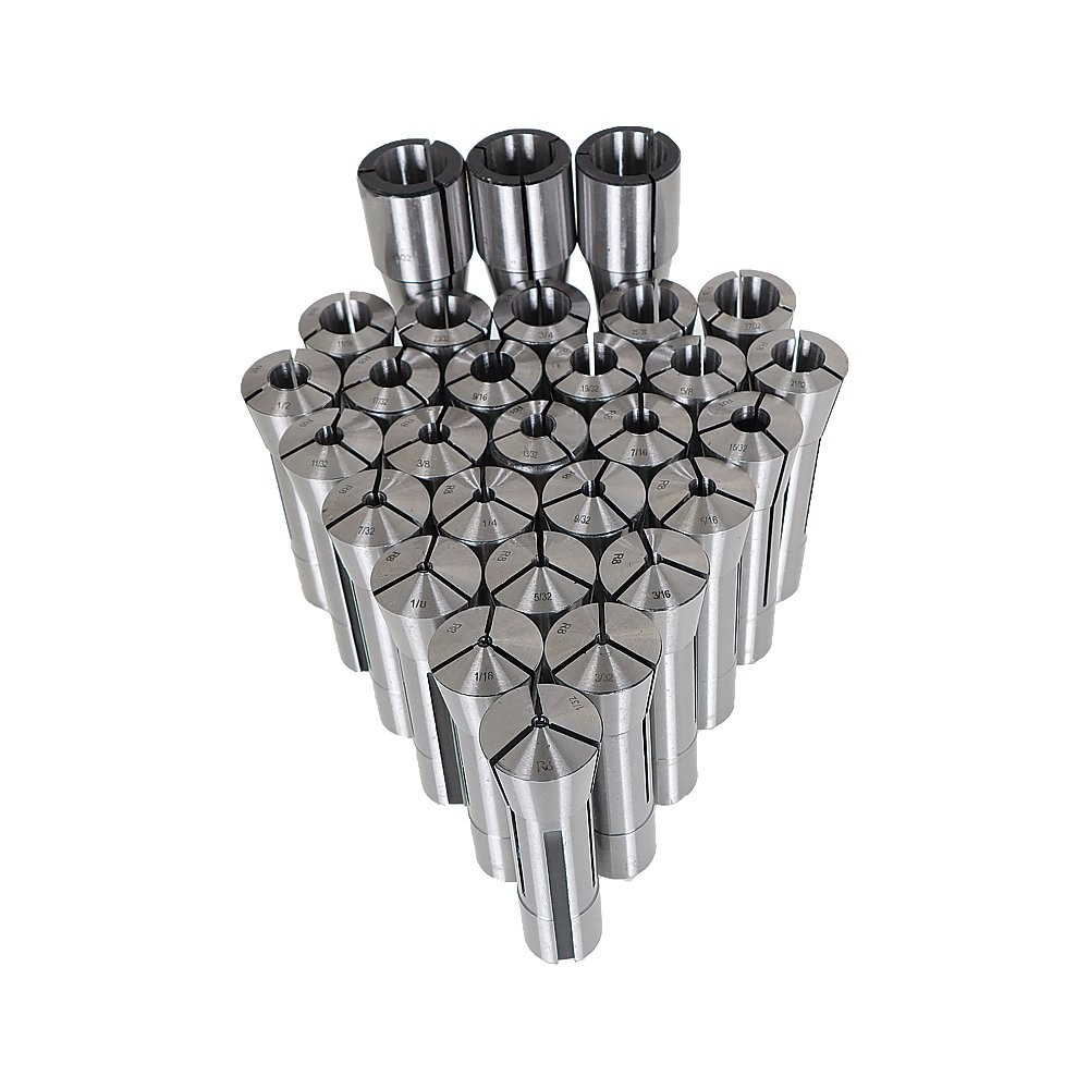 29Pcs R8 Spring Collet Set Fractional 1/32"-1" High Precision