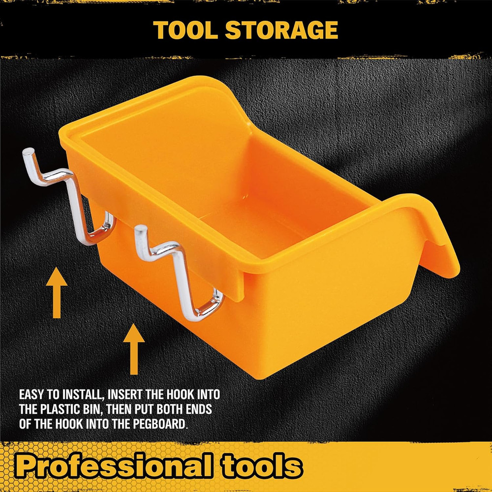 ELEAD Pegboard Bins Organizer Set 12-Pack - Durable Storage Tray for Screws, Nut